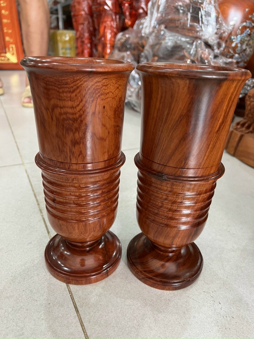 Ống Đựng Nhang gỗ hương nguyên khối cao 25cm