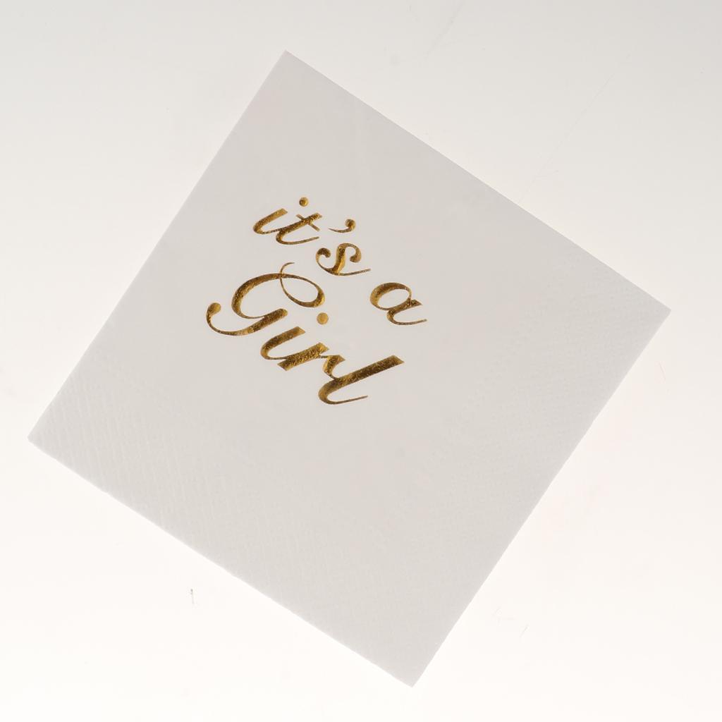 10pcs Its a Girl Paper Napkin for Baby Shower Kid Birthday Party Table Decor