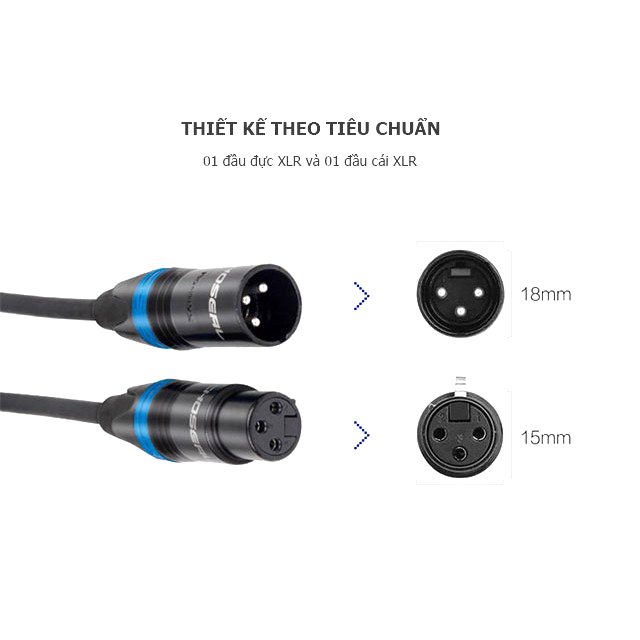 Choseal Q-803 - Cáp Âm Thanh XLR-XLR Dùng Cho Soundcard Và Micro Condenser - Hàng Chính Hãng