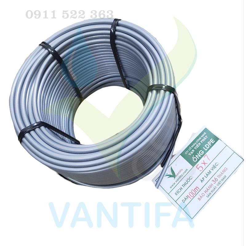 Ống PE 7mm MÀU BẠC VANTIFA tưới cây phun mưa, nhỏ giọt