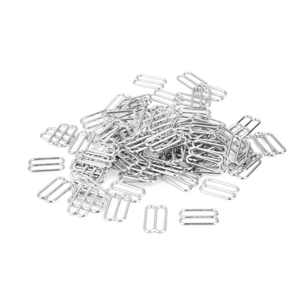 200 Pieces Silver Metal Bra Strap Adjuster Slider/O Ring Lingerie Sewing Crafts