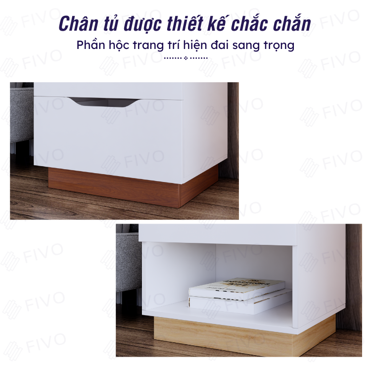 Tủ Đầu Giường Mini FIVO FT18 Thiết Kế Hiện Đại Có Ray Kéo Cao Cấp Phù Hợp Với Mọi Không Gian Phòng Ngủ