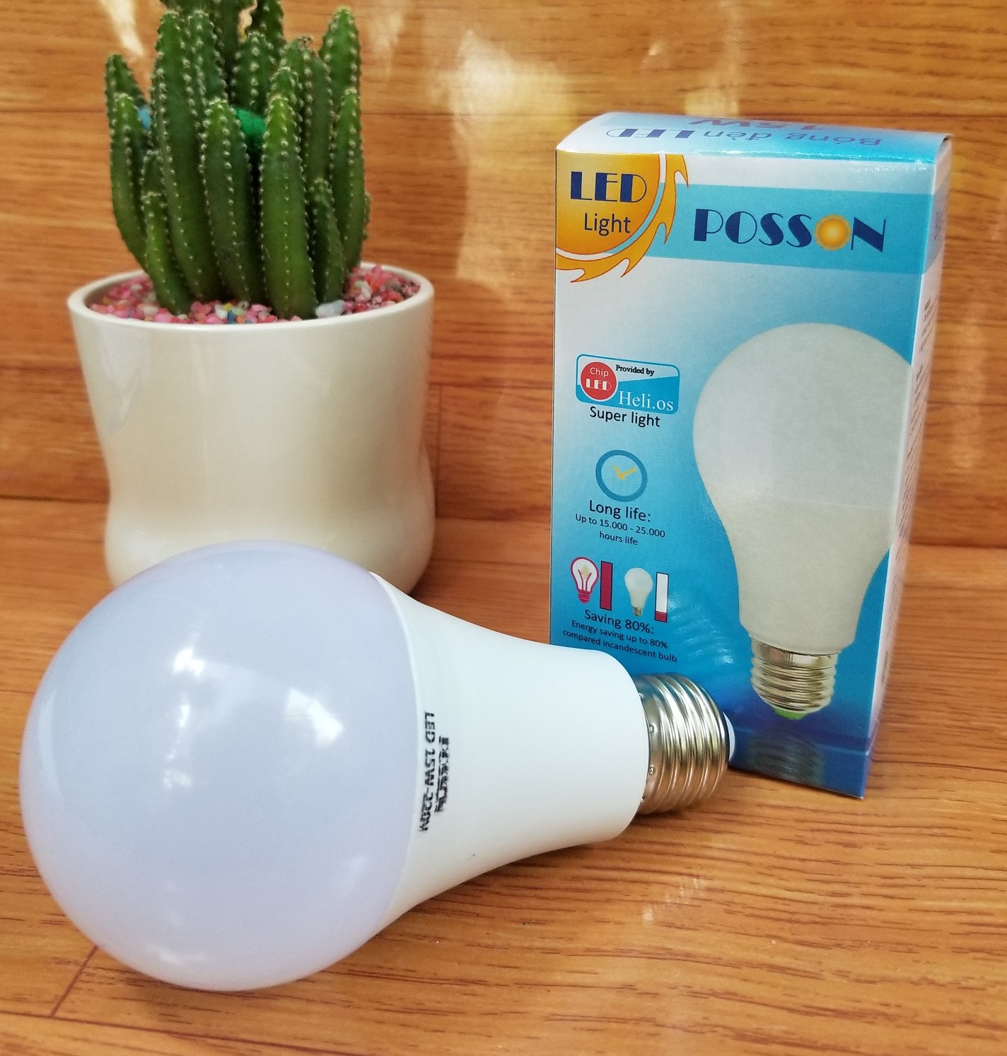 Sỉ 50 Bóng đèn Led 15w bup tròn A70 tiết kiệm điện siêu sáng thân kín chống nước mưa Posson LB-15x