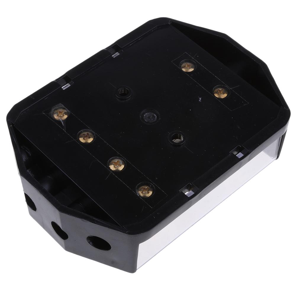 Universal 100A 4 Way Car Audio Fuse Block Distribution Holder Gold Plate