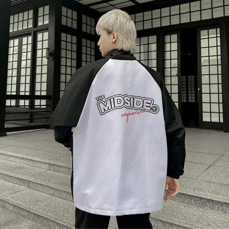 Áo Khoác Dù TMS LOGO MIDSIDE Nam Nữ Ulzzang Unisex Form Rộng Bomber Jacket