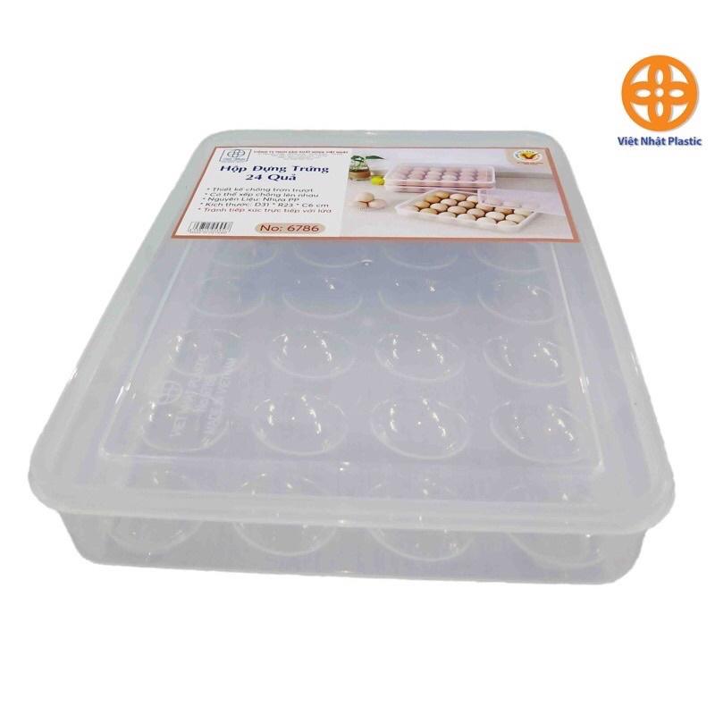 Hộp đựng trứng 24 quả có nắp đậy Hộp 24 ngăn bảo quản trứng không bị vỡ