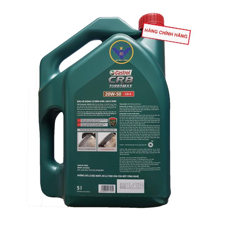 Bộ 2 Dầu nhớt ô tô Castrol CRB Turbomax 20W-50 can 5L API CH-4