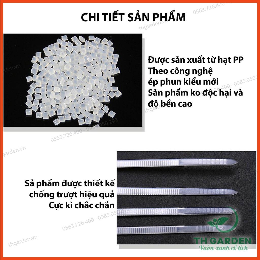 100 Dây Rút Nhựa, Lạt Thít Nhựa TH Garden - Dây Thít Dài 20cm - Lạt Nhựa Dẻo Dai Siêu Chắc, Siêu Bền - Dây Buộc Đồ Rất Chắc Chắn
