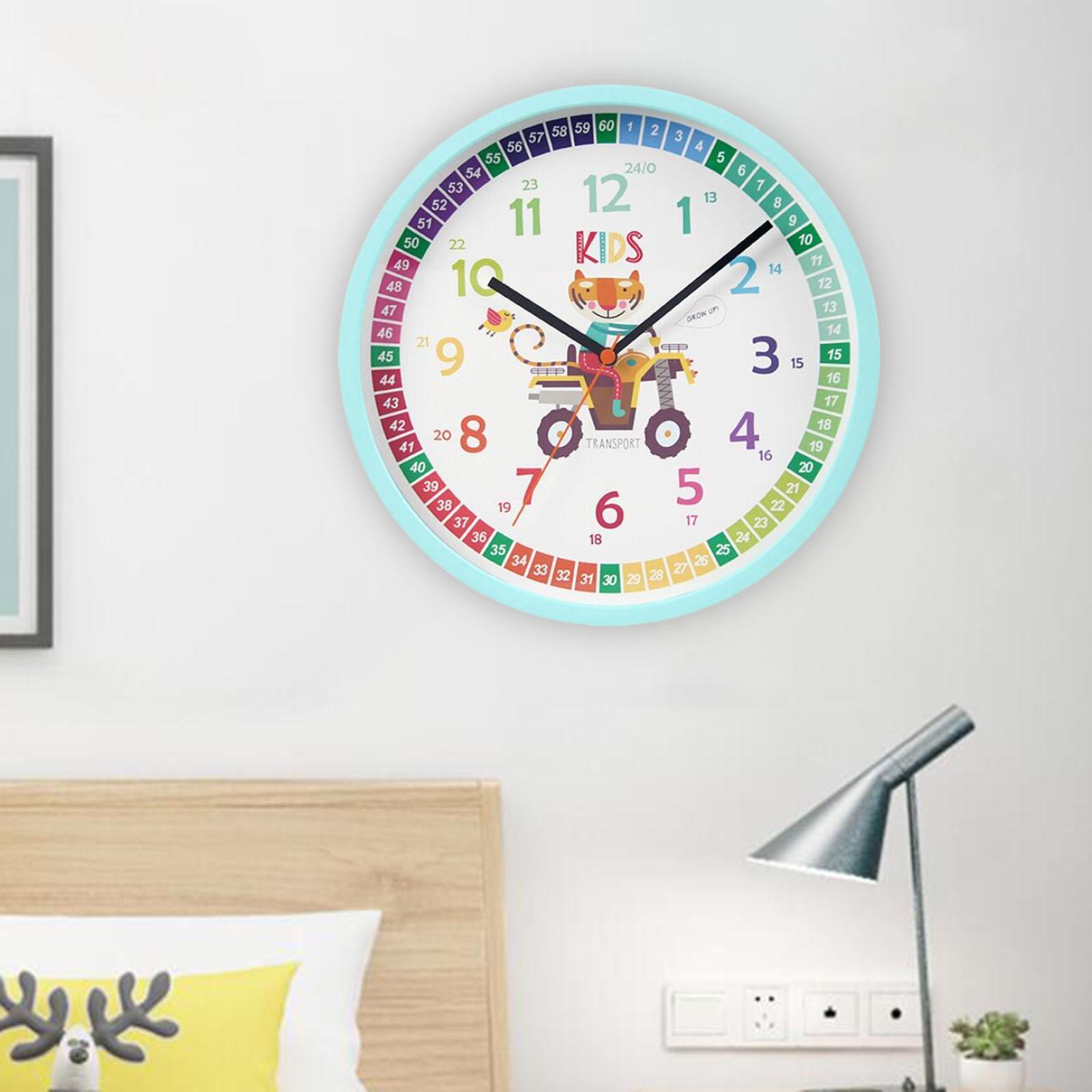 10" Analog Clock for Kids Teaching Clock Silent for Kids School Home Teachers Living Room