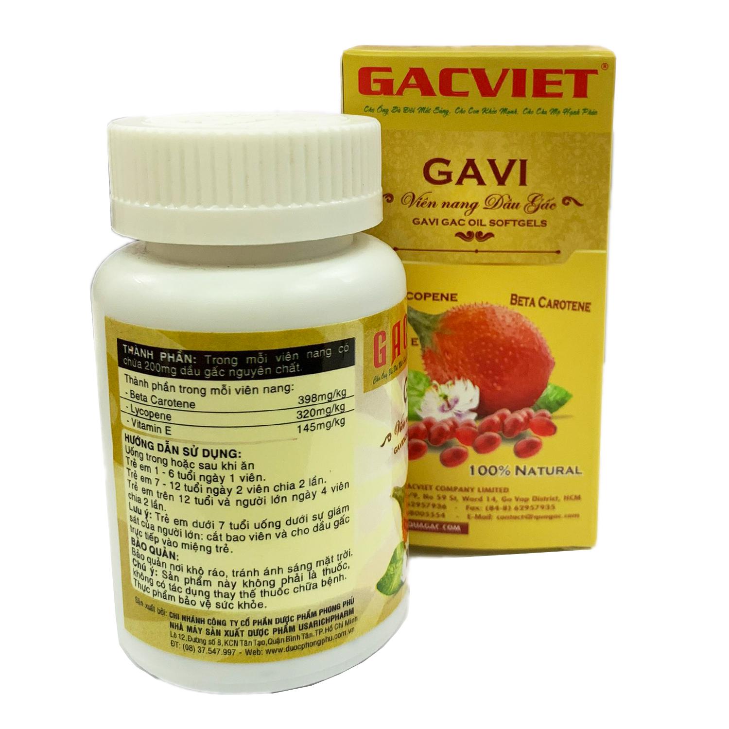 VIÊN NANG DẦU GẤC - GAVI (COMBO 5 HỘP)