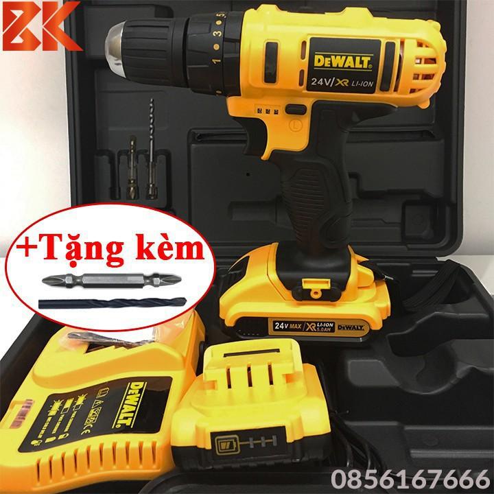 Máy Khoan Bê Tông DEWALT 24V - 3 CHỨC NĂNG - PIN 5 CELL - Máy Khoan Tường, Máy Bắt Vít