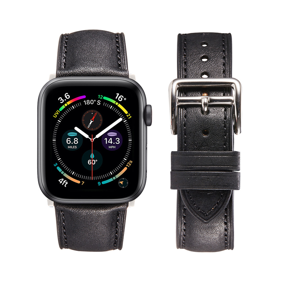 Dây Da Dành Cho Apple Watch Ultra Apple Watch Series 1 - 8Sese 2022 Kai.nclassic Italia Leather - Hàng Chính Hãng - Đen - 424445Mm - 49Mm Ultra