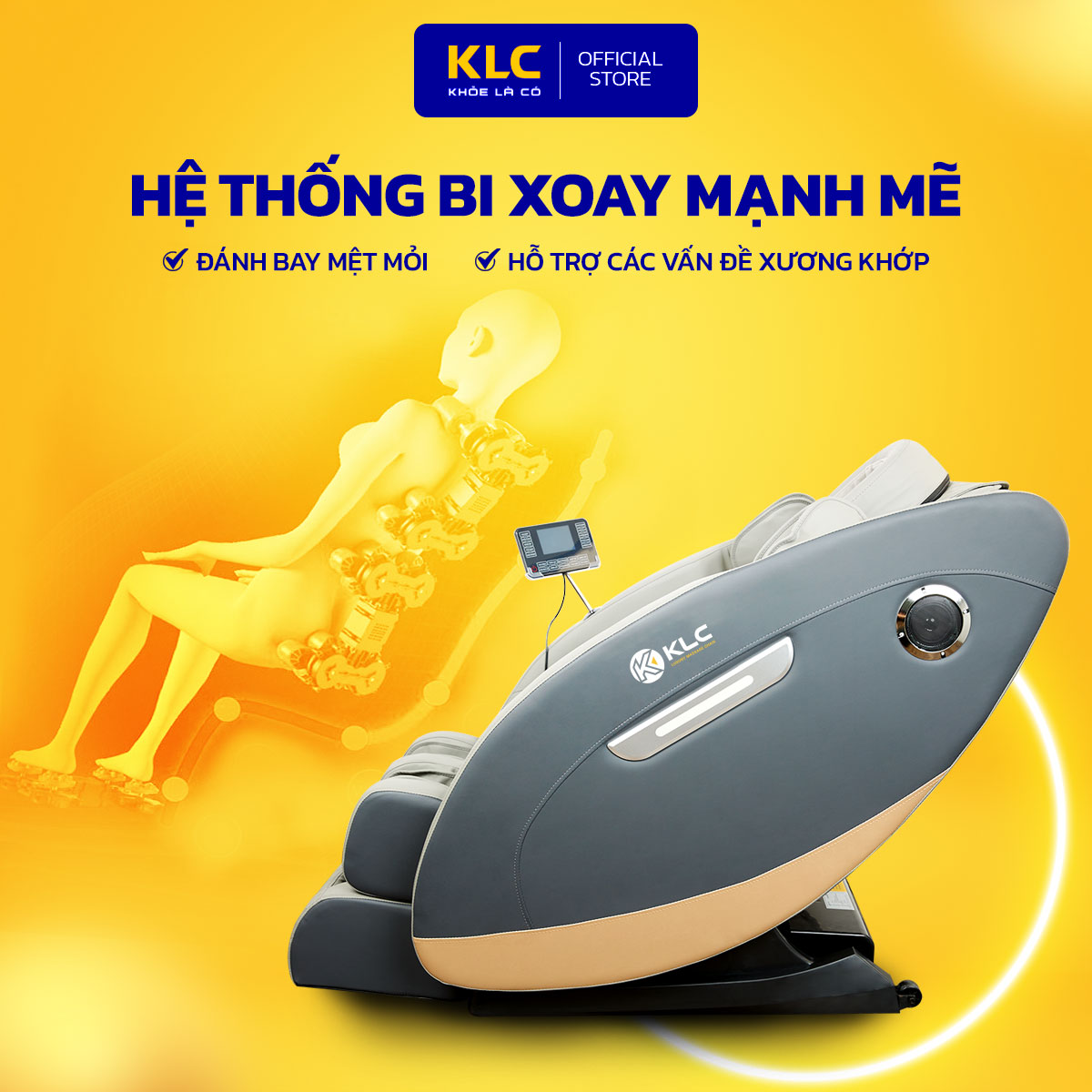 Ghế massage toàn thân KLC KY368 New, Công nghệ hồng ngoại kết hợp con lăn 3D, hệ thống cảm biến quang học