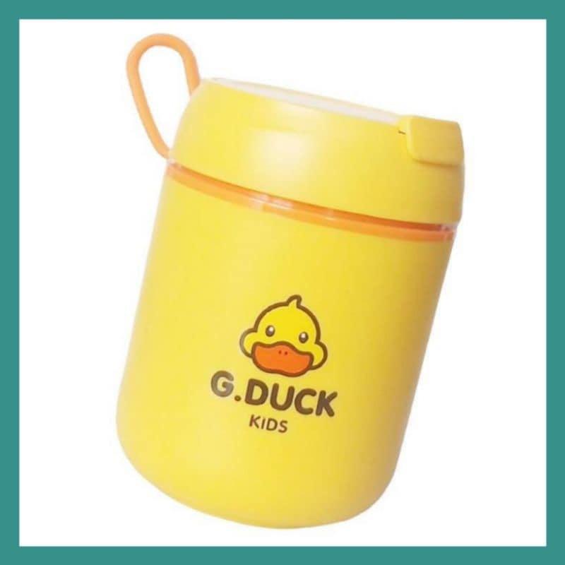 Bình ủ cháo con vịt vàng cho bé ruột inox 304 cao cấp - Ca giữ nhiệt đồ ăn cho trẻ dung tích 500ml