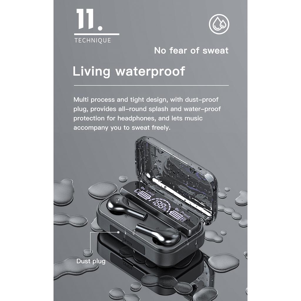 Wireless Bluetooth5.0 Earbuds Earphones for IOS Android Black