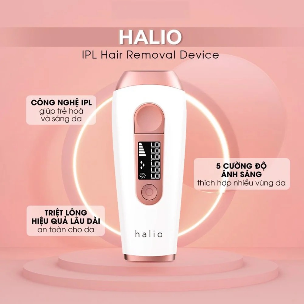 Máy triệt lông cá nhân Halio IPL Hair Removal Device-Hàng Chính Hãng