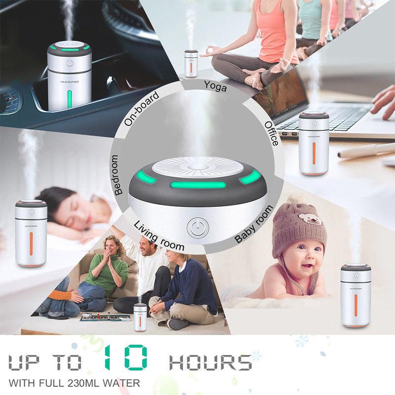 ELOOLE Cốc Mini Máy Tạo Độ Ẩm Không Khí USB LED Đèn Tinh Dầu Khuếch Tán Lọc Không Khí Mát Nhà Máy Tạo Độ Ẩm Phun Sương Máy Phun Sương Tạo Ẩm Hình Ếch Con