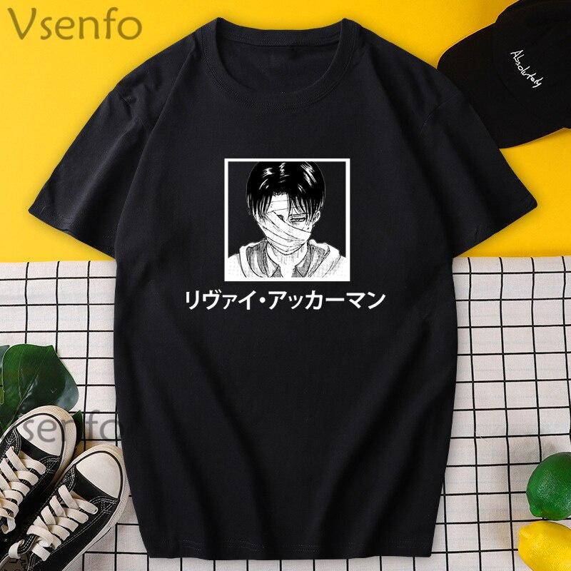 Attack on Titan AOT T-shirt dành cho nam Mùa hè cotton Levi Ackerman Graphi