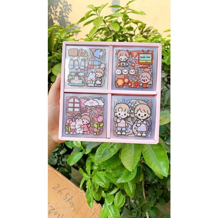 BỘ 1000 STICKER CÔ GÁI VÀ BÉ THỎ CHO BÉ YÊU TRANG TRÍ