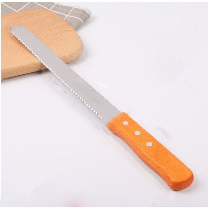 Dao Cắt Bánh Mì Răng Cưa Tay Cầm Gỗ 30cm