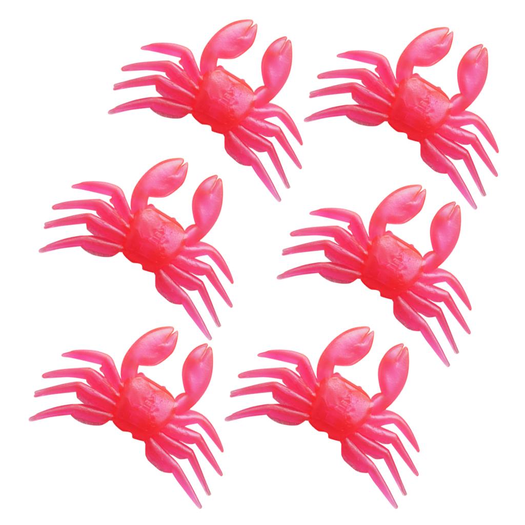 6PCS Crab Artificial Lure Soft Fishing Lures Lifelike Shrimp Baits