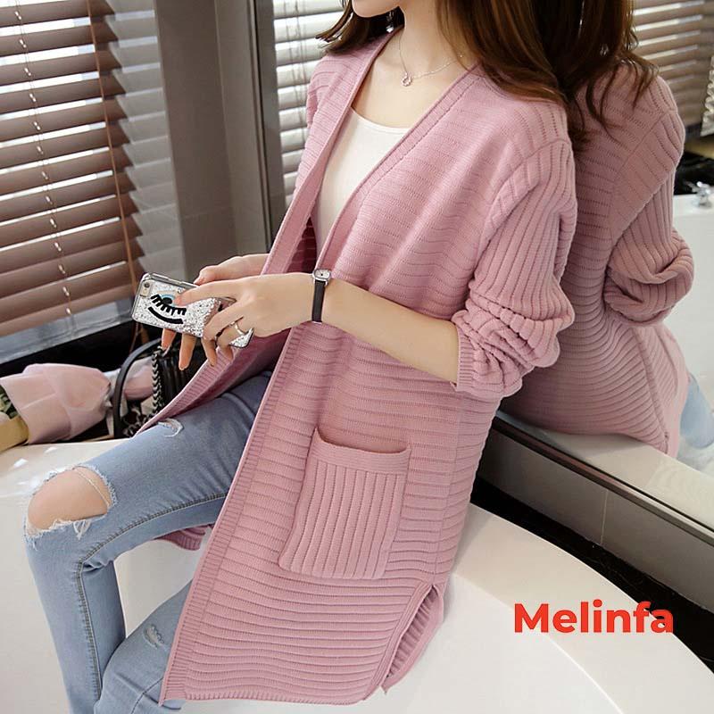 Áo len cardigan nữ, áo khoác len cardigan dáng dài sẻ tà kiểu dáng basic chất len mềm mịn co giãn thoải mái mã A0232