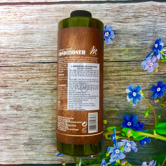 Dầu xả Masaroni Collagen Repair Conditioner phục hồi siêu mượt tóc 800ml