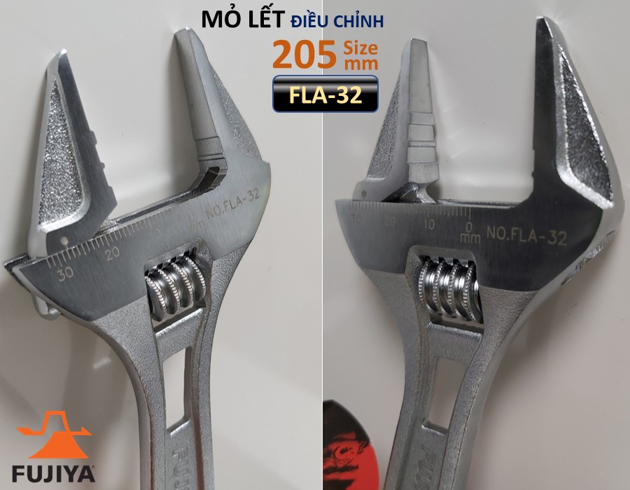 Mỏ lết điều chỉnh 10"/256mm Fujiya FLA-43 GENUINE SX tại Nhật Bản- Made in Japan
