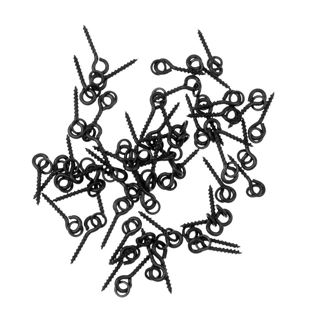 50 Pieces High Carbon Steel Assorted Size Barbed Treble Hooks Fishing Equipment+50 Pieces Steel Screw Peg Carp Fishing Tackle Boilie Ring Bait Terminal Tackle