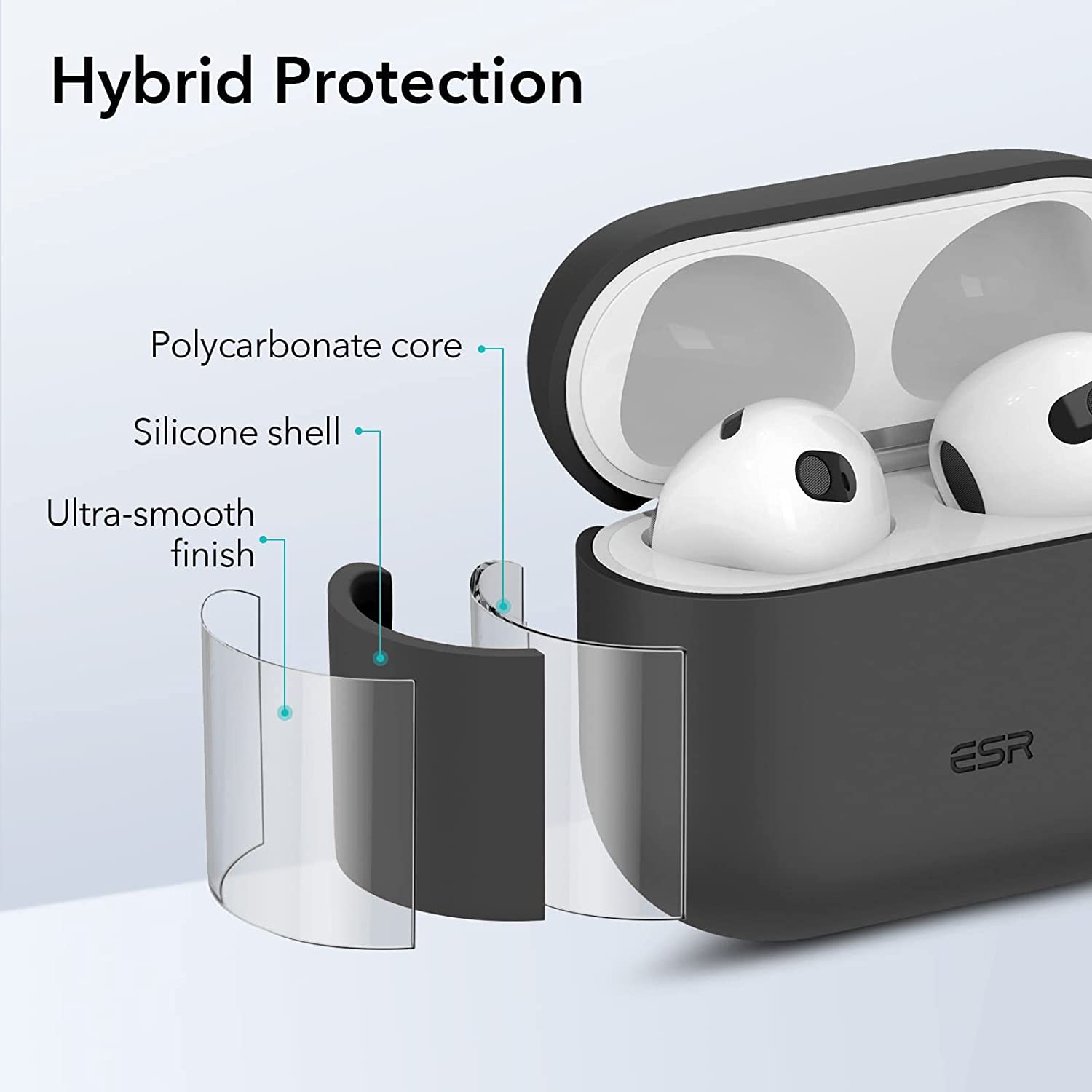 Bao Case ESR Hybrid Protective Bounce Carrying Case dành cho AirPods 3 (2021) - Hàng Nhập Khẩu