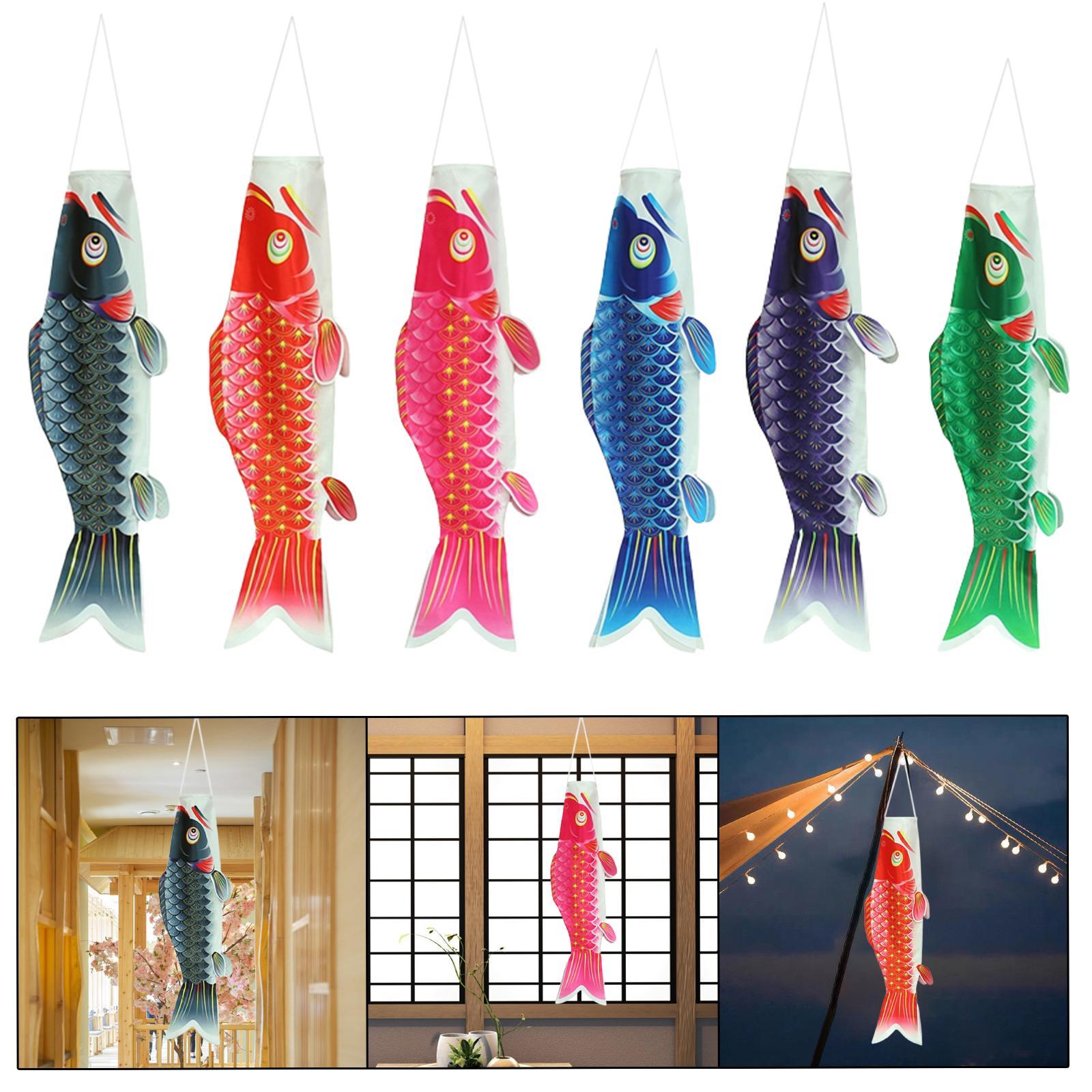Japanese Windsock Carp Flag, Japanese Carp Flag, 6Pcs Flag Sailfish Wind Streamer Japanese Carp Windsock, for Balcony Izakaya Room Home
