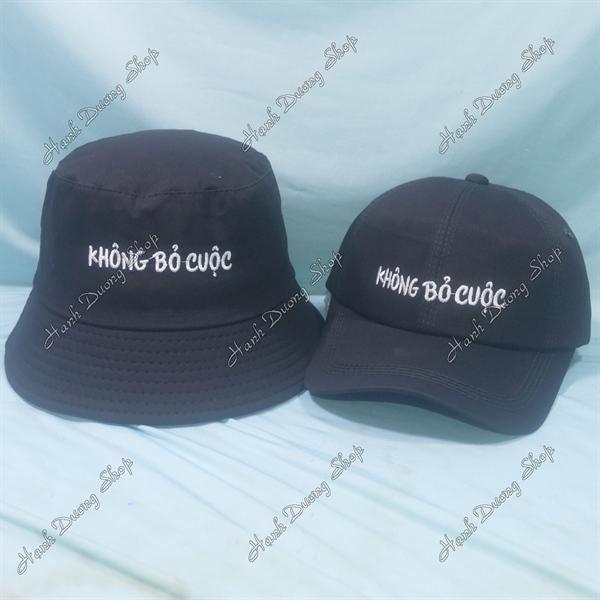 Set Nón Cặp Bucket &amp; Cap Không Bỏ Cuộc (KBC01);(KKB01) - Combo Không Bỏ Cuộc