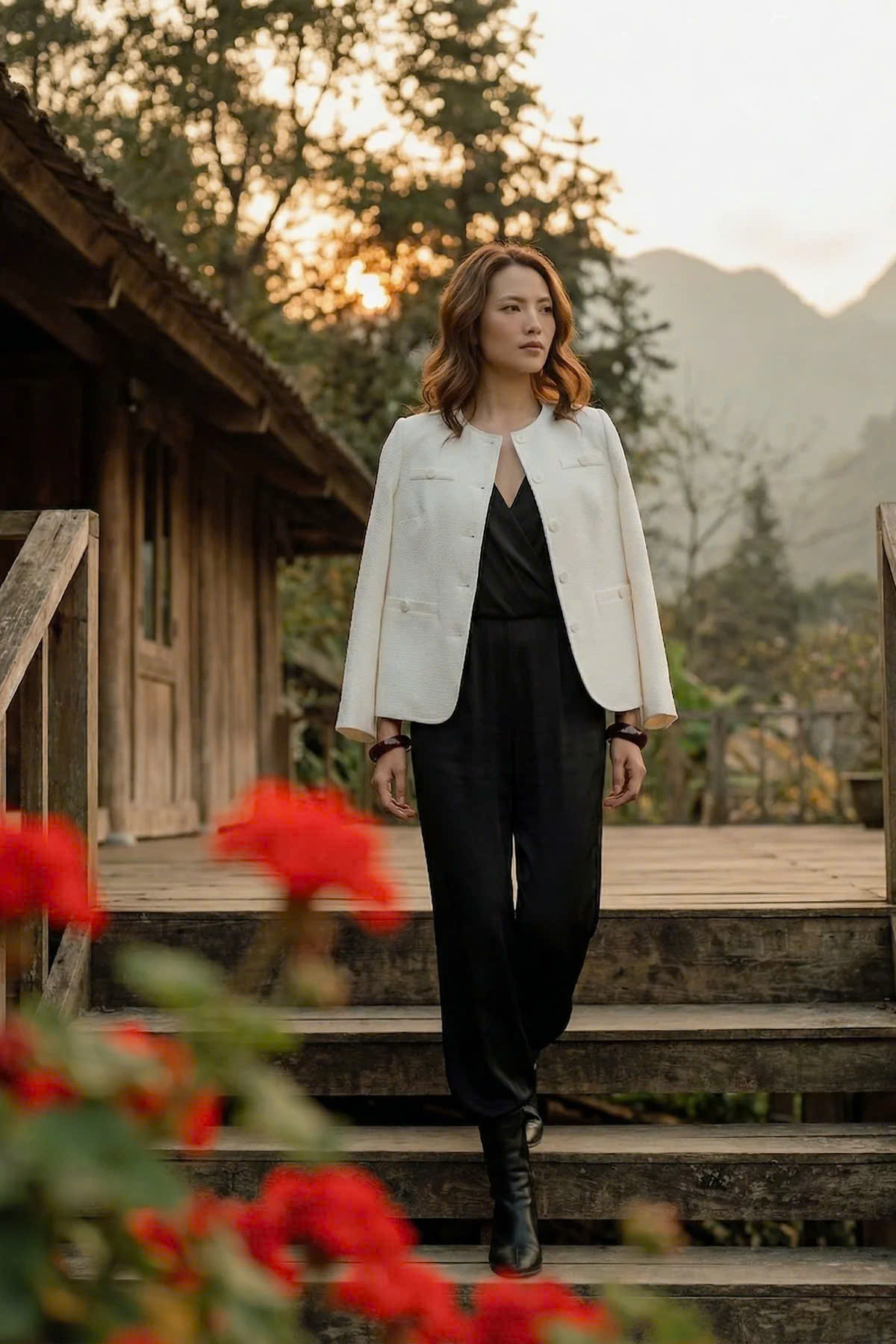 Áo Khoác Jacket Tweed Trắng Hà Giang Top187 thời trang thiết kế Hity