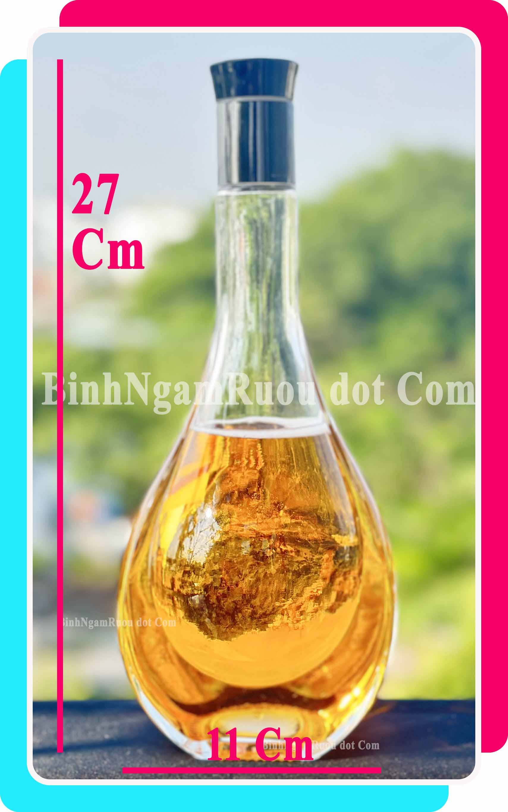 [Mua 5Tặng 1 ] C33 Chai Đựng Rượu Thủy Tinh Dáng Giọt Nước 500ml - Đẹp Cao Cấp - Nắp Kín Thủy Tinh Trong - Tặng Biếu Sang Trọng