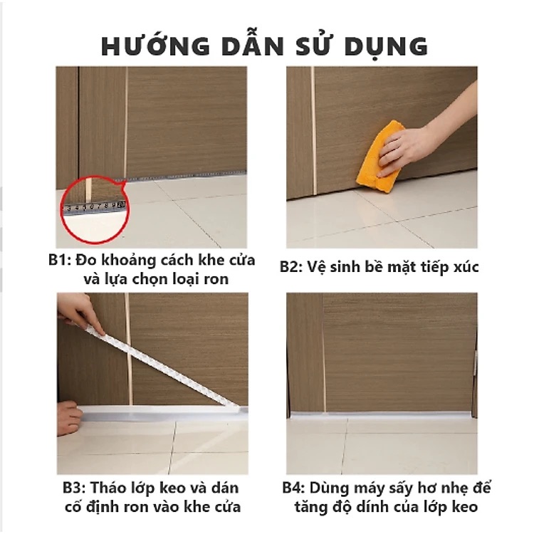 Ron chặn khe hở 90cm đa năng, Nẹp dán chân cửa chống côn trùng, phù hợp mọi loại cửa tiện dụng-GD534-Ron90