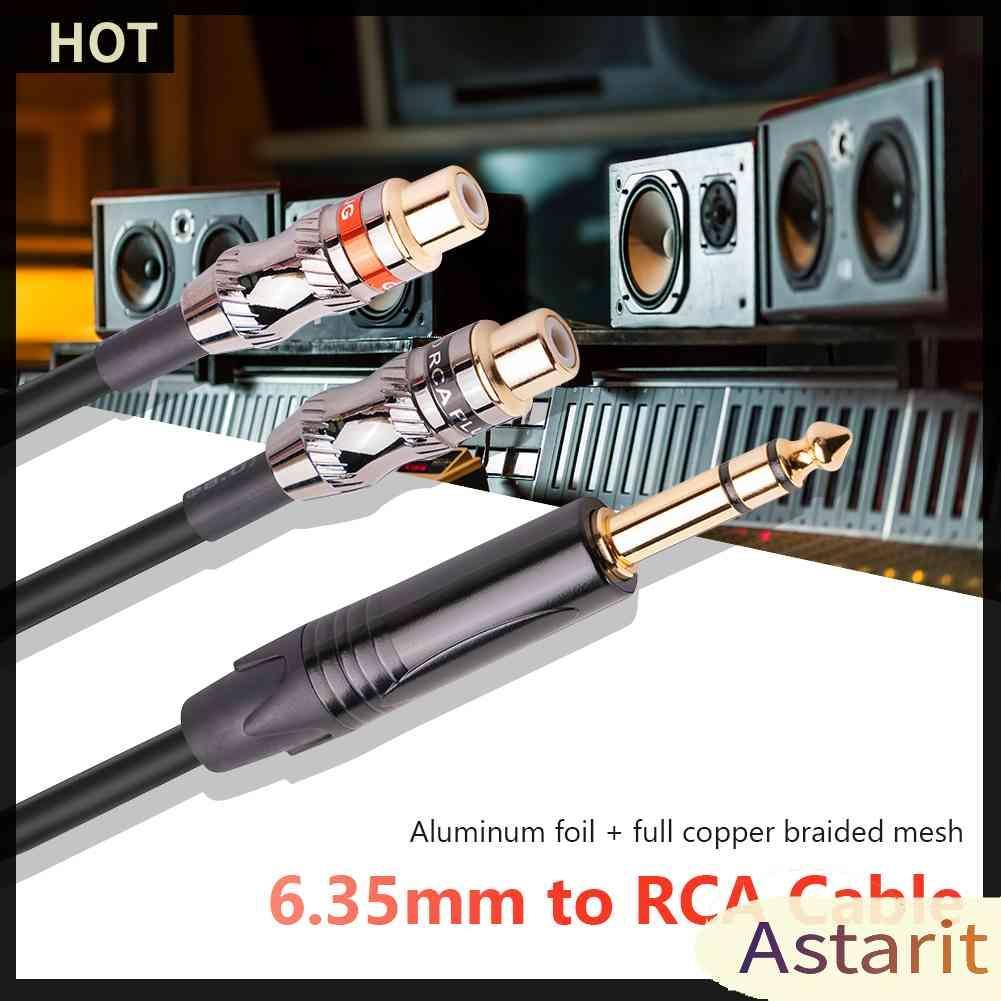 Cáp Chia Audio 6.35mm ĐầU CắM Sang Lỗ CắM 2RCA Mạ VàNg 24k