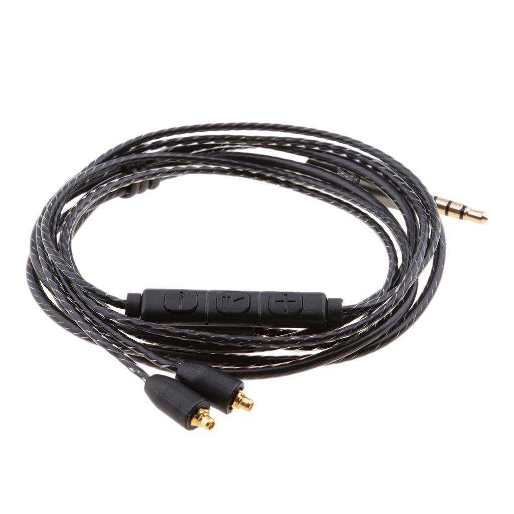 2Pieces Replacement Upgrade Audio Cable Cord with Mic for Shure SE215 SE315 SE425 SE535 UE900