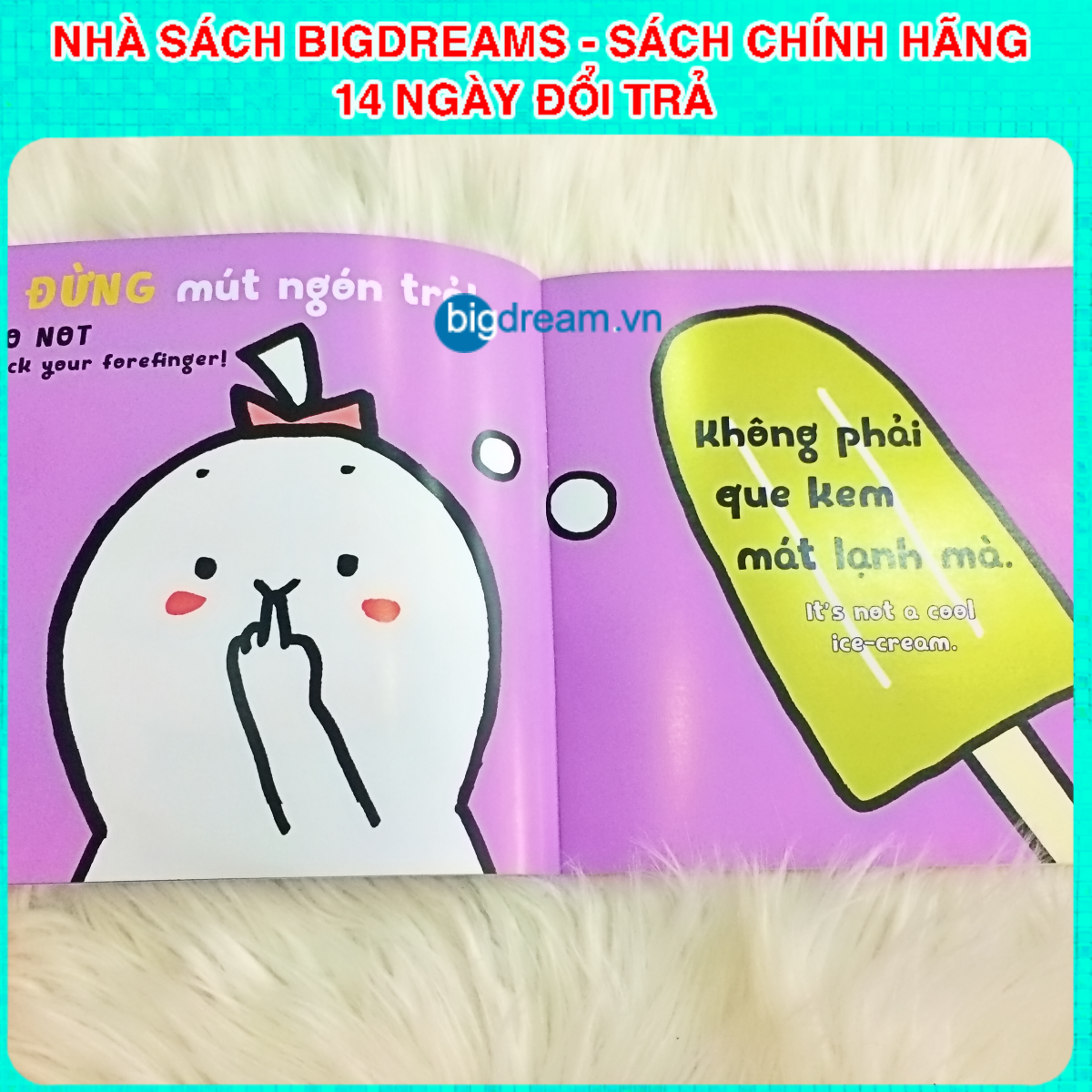 BẢN MỚI SONG NGỮ Miu Bé Nhỏ - Đừng Mút Tay Nhé! P1 Ehon Kĩ Năng Sống Cho Bé 1-6 Tuổi Miu miu tự lập hiểu chuyện