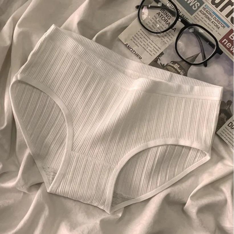 Quần lót nữ cotton gân tăm viền thun, thoáng khí, thấm hút mồ hôi, thoải mái Wo