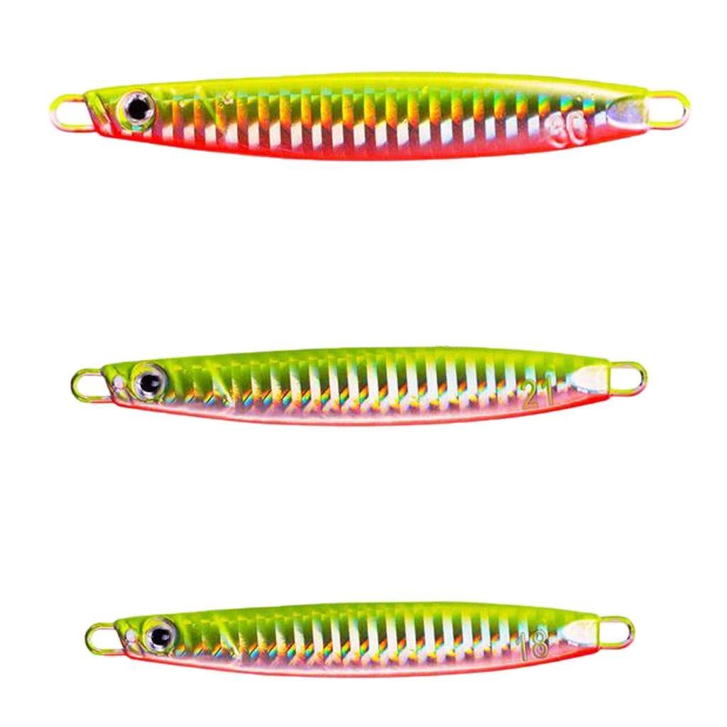 3 Pieces Metal Fishing Jig Baits 18g 21g 30g 3D Bionic Jigging Fishing Lures Fishing Tackle