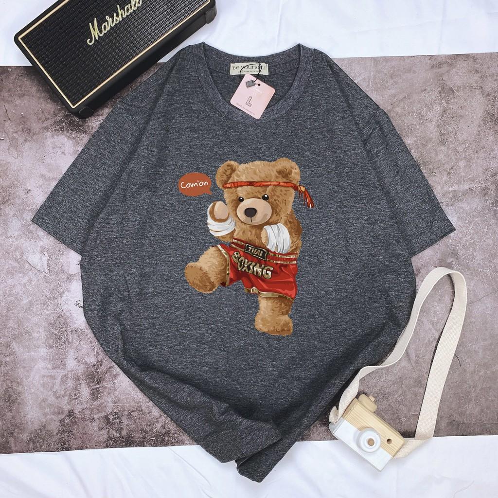 Áo thun tay ngắn nam nữ unisex size M L XL - Boxing Bear