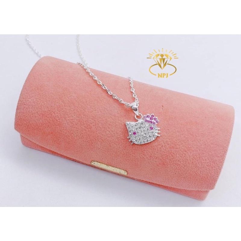 Dây chuyền cho bé bạc đẹp, vòng cổ bạc cho bé ️ Hello kitty ️- Bạc Npj