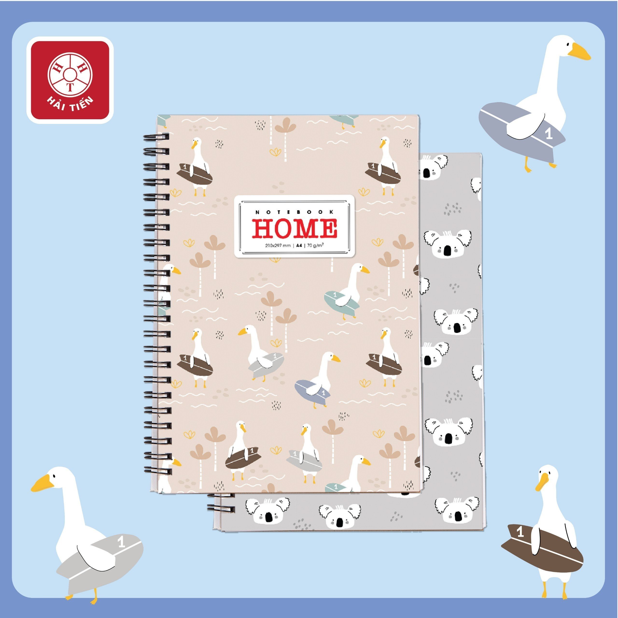 HẢI TIẾN Sổ lò xo bìa bồi cao cấp - Home