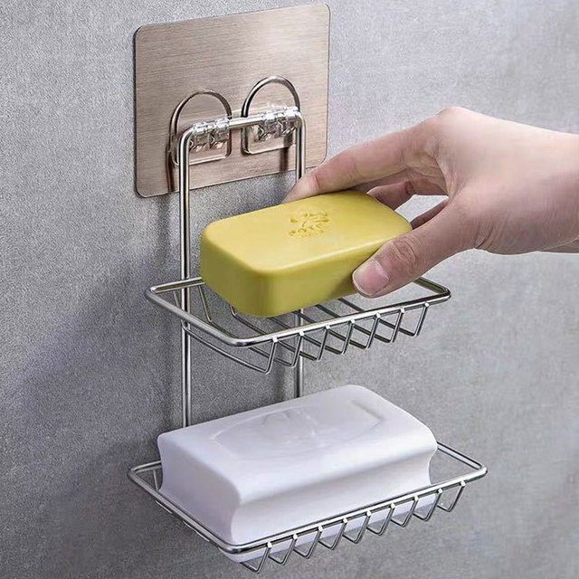 Kệ inox 2 tầng đựng xà phòng