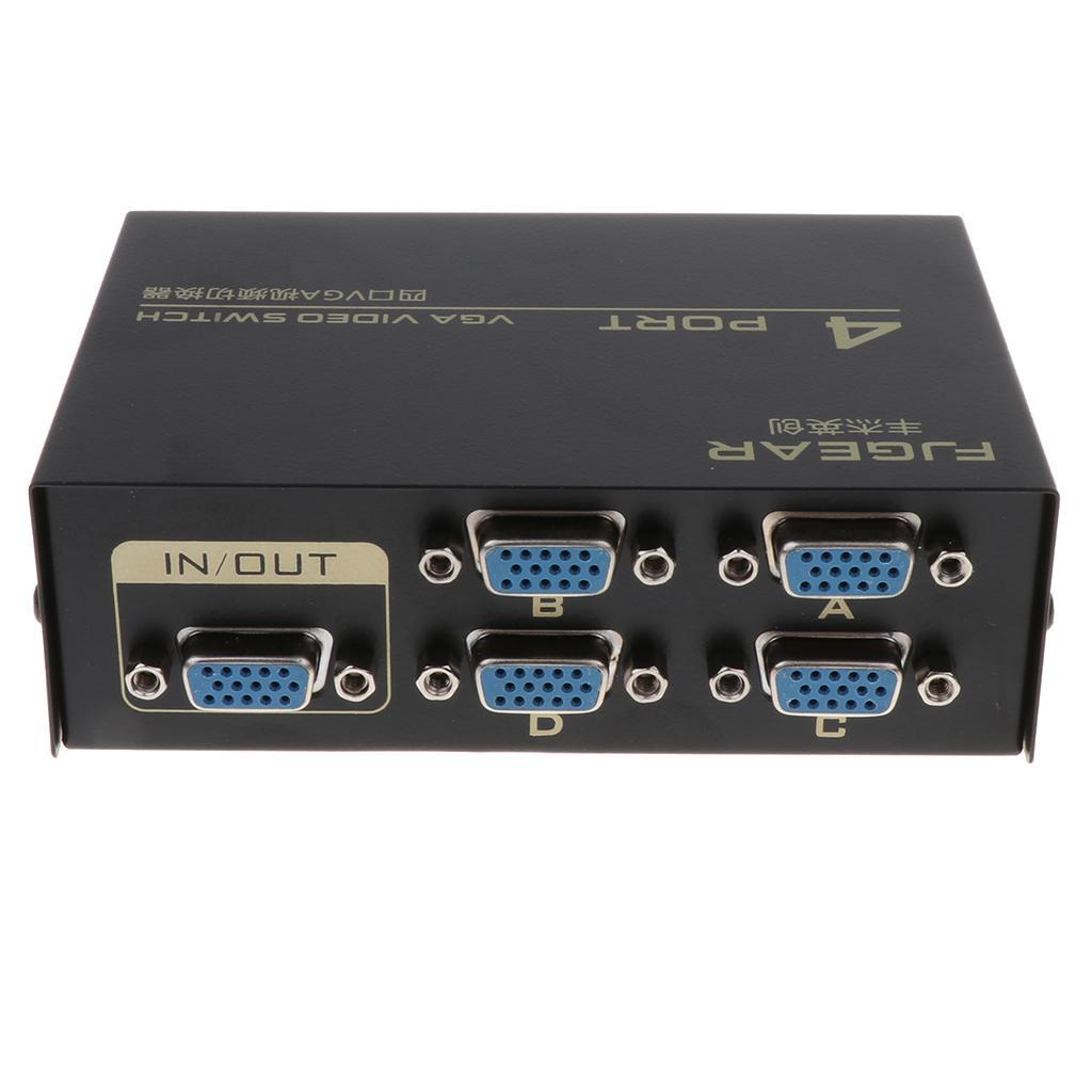 Multiple Computer PC Laptop Display Selector Switcher, 4 VGA Input 1 Display