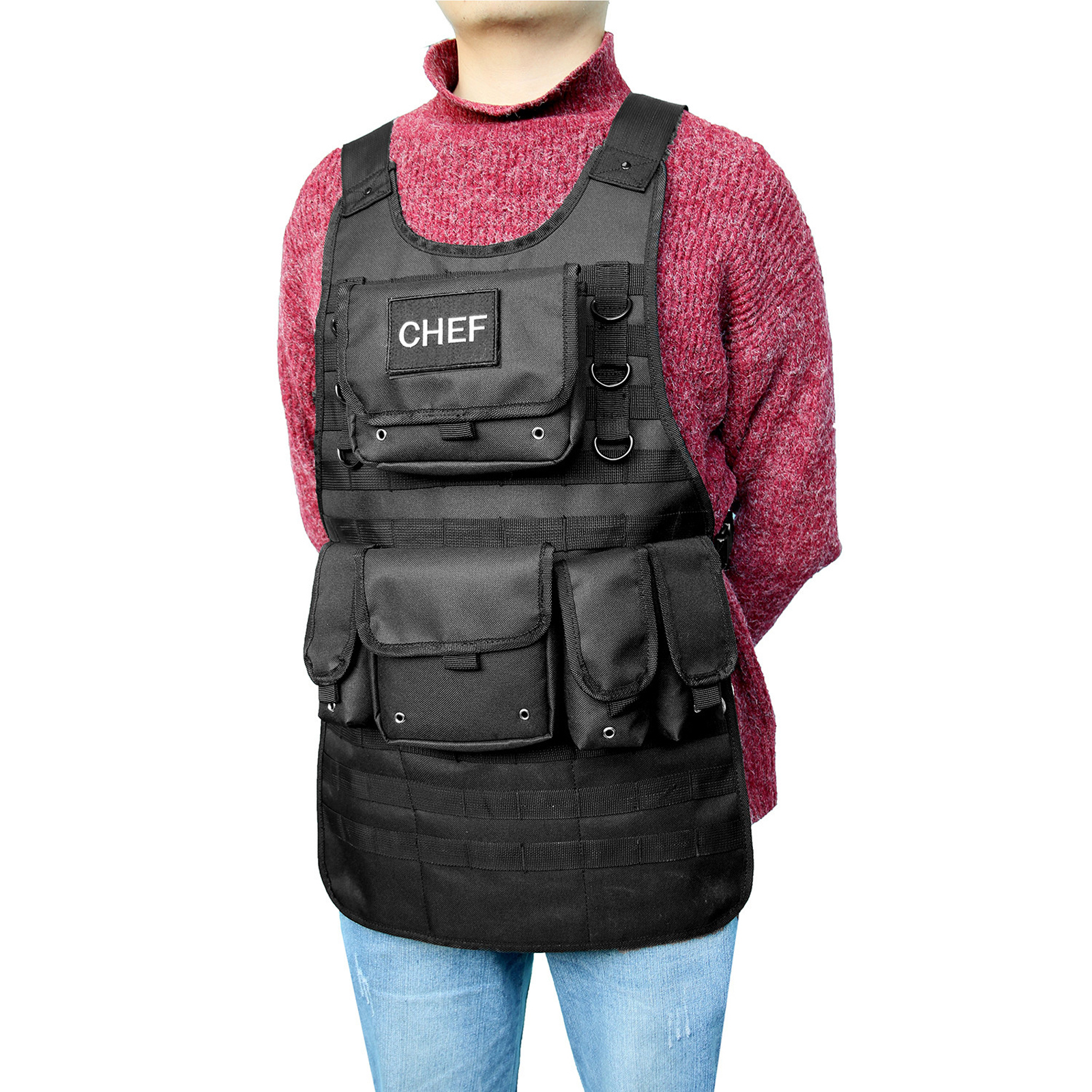 Áo giáp dạng vest CHEF với nhiều túi có thể tháo rời thuận tiện cho các hoạt động thực hành