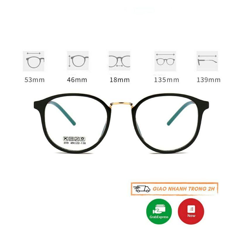 Gọng kính tròn nữ THIÊN HÀ OPTICAL nhựa dẻo nhẹ càng mảnh cầu kim loại trẻ trung năng động dễ deo sz vừa nhiều màu TH209