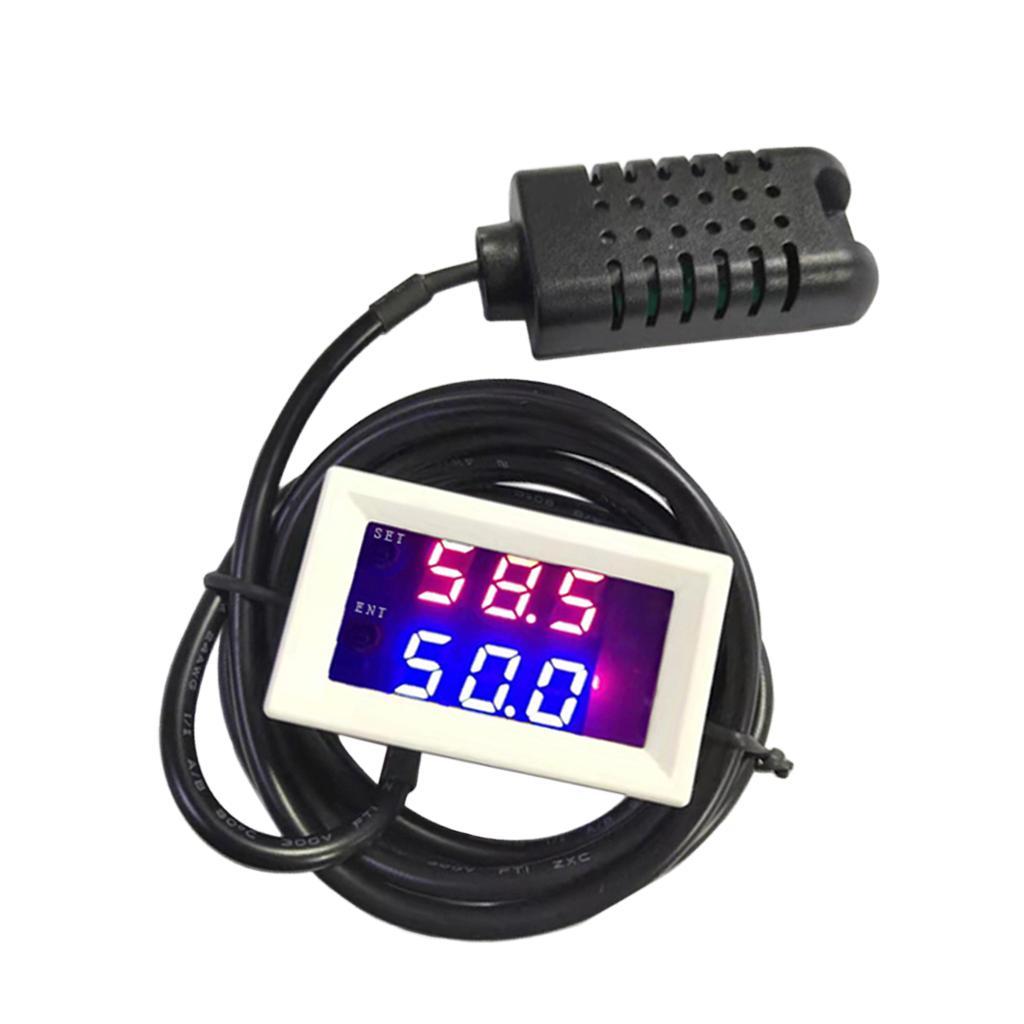 2 Pcs Digital LED Dual Display Humidity Moisture Controller Regulator Switch