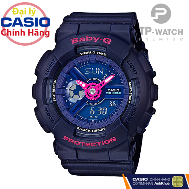 Đồng Hồ Nữ Dây Nhựa Casio Baby-G BA-110PP-2ADR Chính Hãng - BA-110PP-2A