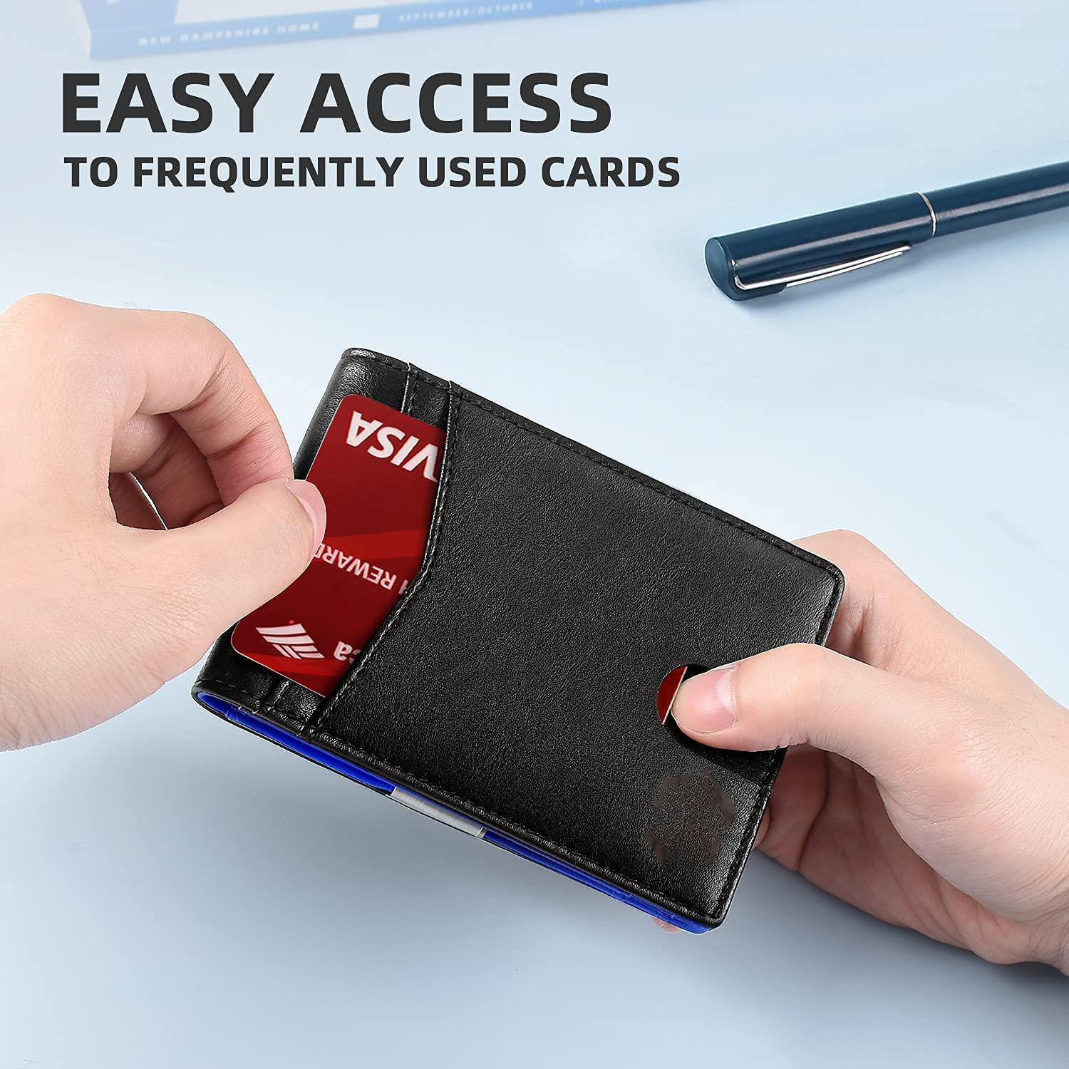 Kẹp tiền đựng thẻ công nghệ 5.0 Clip Money RFID Wallet Men Slim (Black Carbon)